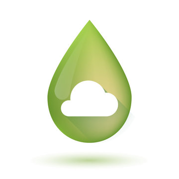 Olive oil drop icon with a cloud