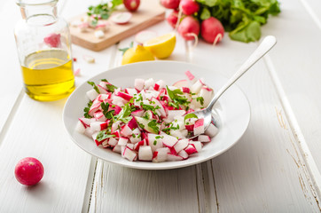 Radish Spring salad with herbs