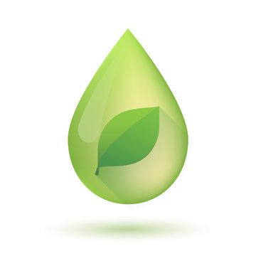 Olive oil drop icon with a leaf
