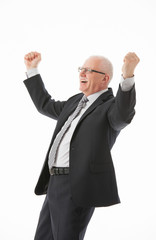 Portrait of a delighted mature businessman