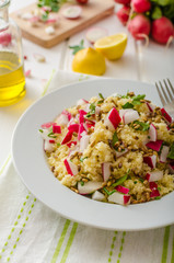 Couscous with radishes and herbs