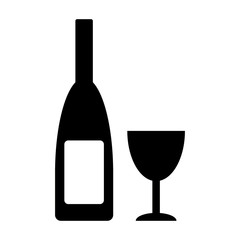 Bottle and glasse icon.