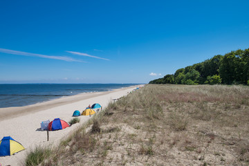 Der lange Strand auf der Ostsee Insel Usedom, hier ein Teilst&uuml;ck des Strandes &Uuml;ckeritz