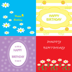Obraz premium set colorful greeting happy birthday