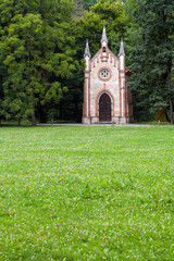 Naklejka premium Catholic chapel in Novi Dvori forest in Zapresic, Croatia