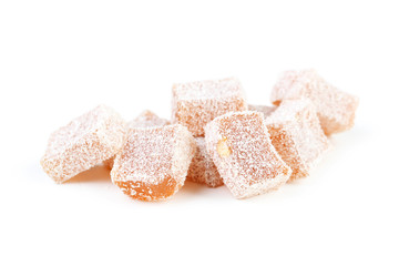 Tasty turkish delight isolated on white