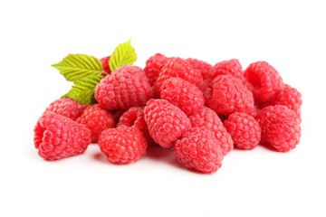 Red raspberry isolated on a white
