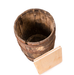 High Angle View of Empty Wooden Barrel
