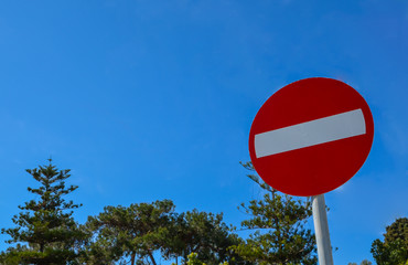 Traffic sign prohibited direction