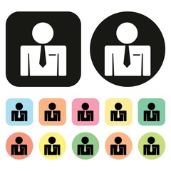 User icon. Male icon. Vector