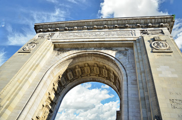 Obraz premium Perspective of Arc De Triumph, Bucharest, Romania.