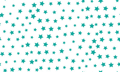 Fototapeta na wymiar Vector seamless background of green stars of different sizes on a white background.