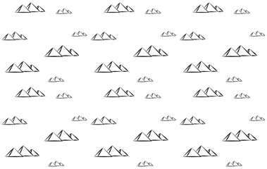Vector seamless background of pyramids of Cheops. The outlines of the pyramids at Giza.