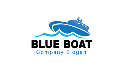 Blue Boat Logo template
