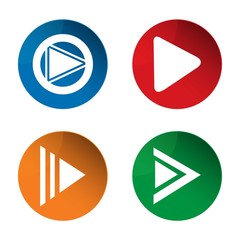 Play icon. Media icon. Pause icon. Arrow icon. Vector