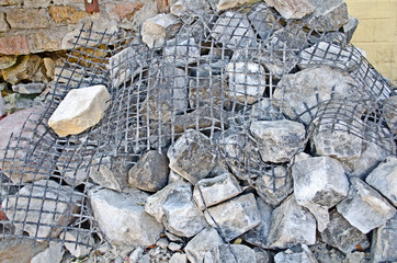 Dropped construction stones textured background
