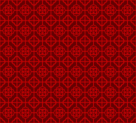 Seamless Vintage Chinese window tracery square flower pattern background.
