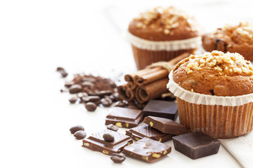 Muffin cakes with chocolate