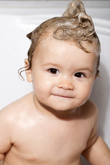 Male child in bathroom