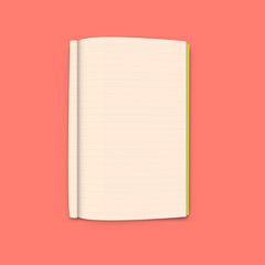 Notebook on orange background vector