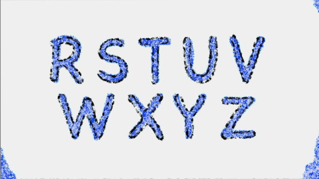 Crayon Font & Paper Background &ndash;&nbsp;a loop-able animated font drawn in crayon, with an animated paper texture background in the last 5 seconds. Includes capitals, lower case, numbers, and symbols.