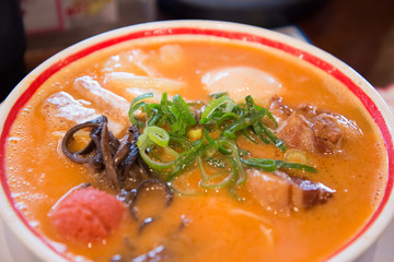 Miso japanese ramen which is a little bit spicy, Japan