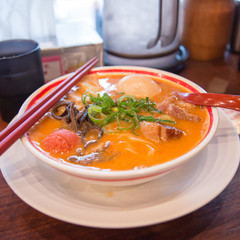 Miso japanese ramen which is a little bit spicy, Japan