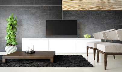 Living Space with Stylish Wall