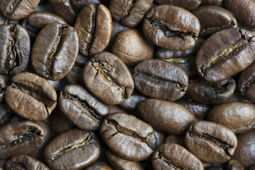 Close up Roasted Coffee Bean Background