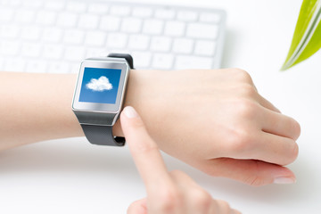 Cloud computing technology with smart watch.