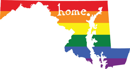 Obraz premium Maryland gay pride vector state sign