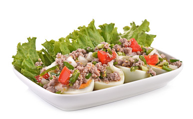 Egg Salad Plate isolated white background