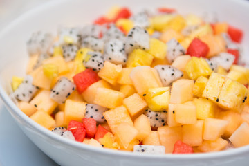 colorful of fruit salad for healthy