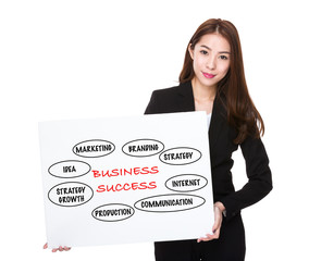 Business woman with a board for business success concept