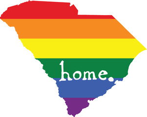 Obraz premium South Carolina gay pride vector state sign