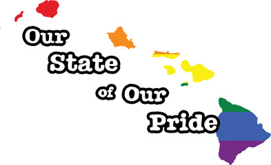 Hawaii gay pride vector state sign