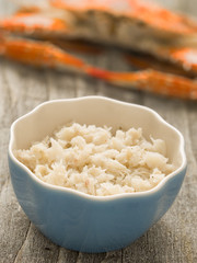 rustic chunky cooked crab meat © fkruger