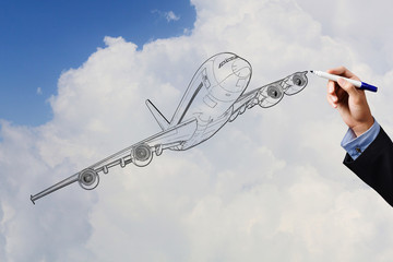 Drawn airplane