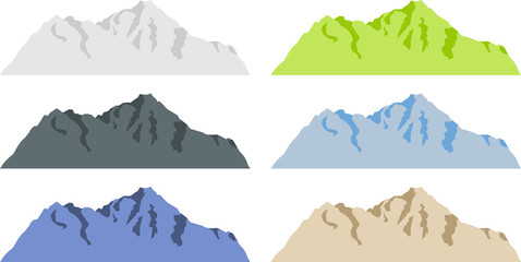 Vector pack of mountains silhouettes