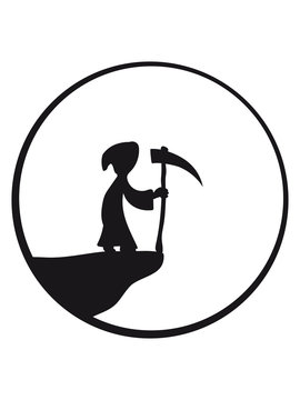 Full moon night Cliff death Scythe Sun