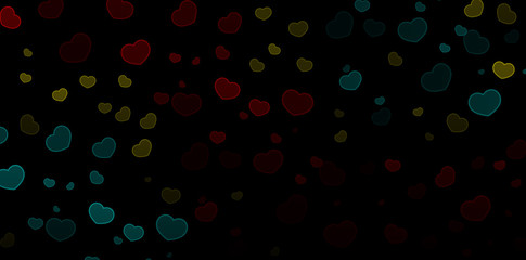 Regenbogen Herzen auf schwarzem Hintergrund / Rainbow Heart