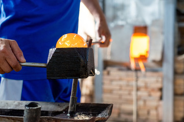 Handmade figures of melted glass