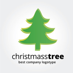 New Year Tree tree logotype concept isolated on white background