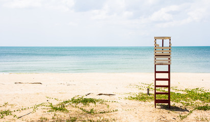 lifeguard tower  observation chair on tropical beach