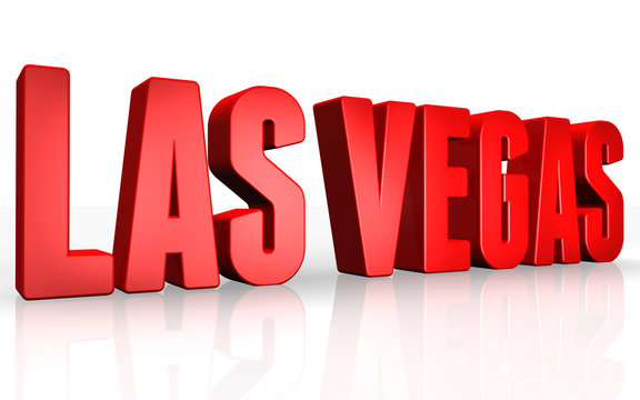 3D Las Vegas Text On White Background