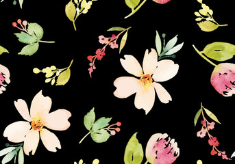 Watercolor flower pattern