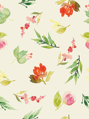 Watercolor flower pattern