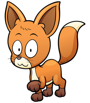 Vector illustration of Cartoon fox