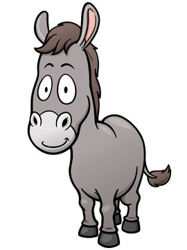 Vector illustration of Cartoon burro