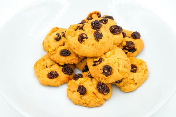 Raisin and cornflake cookies